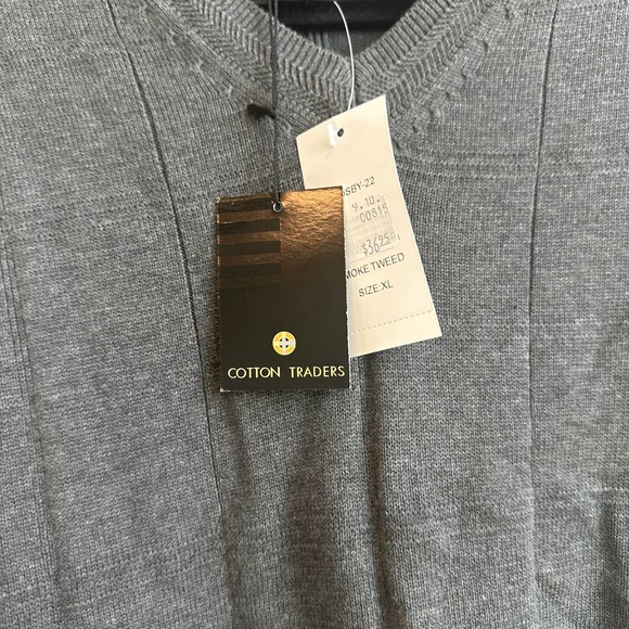 Cotton Trader 100% Cotton Sweater Vest in Smoke Tweed - Picture 4 of 5